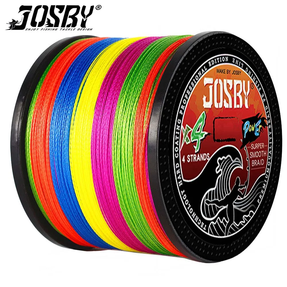 JOSBY Carp Fishing Line 4 Strands Braided Japan Multifilament Seawater PE Wire 300M 500M 1000M 100M Strong Durable Smooth Tackle