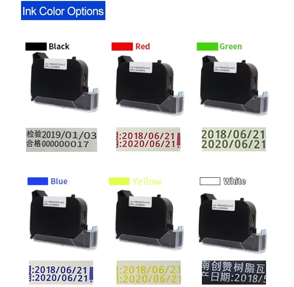 42ML Black Red Blue Green Printer Ink Cartridge Quick-drying 12.7mm Print Height Universal for Handheld Inkjet Printer