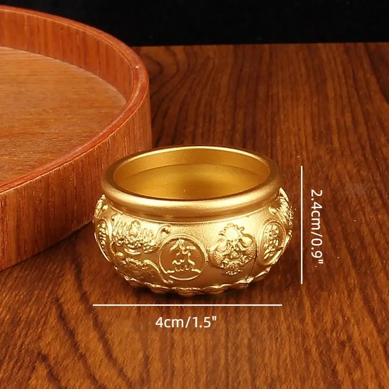 زخرفة نحاسية كورنوكوبيا - وعاء جذب الثروة المحظوظ لسطح المكتب وديكور المنزل (وعاء كنز الحظ السعيد)