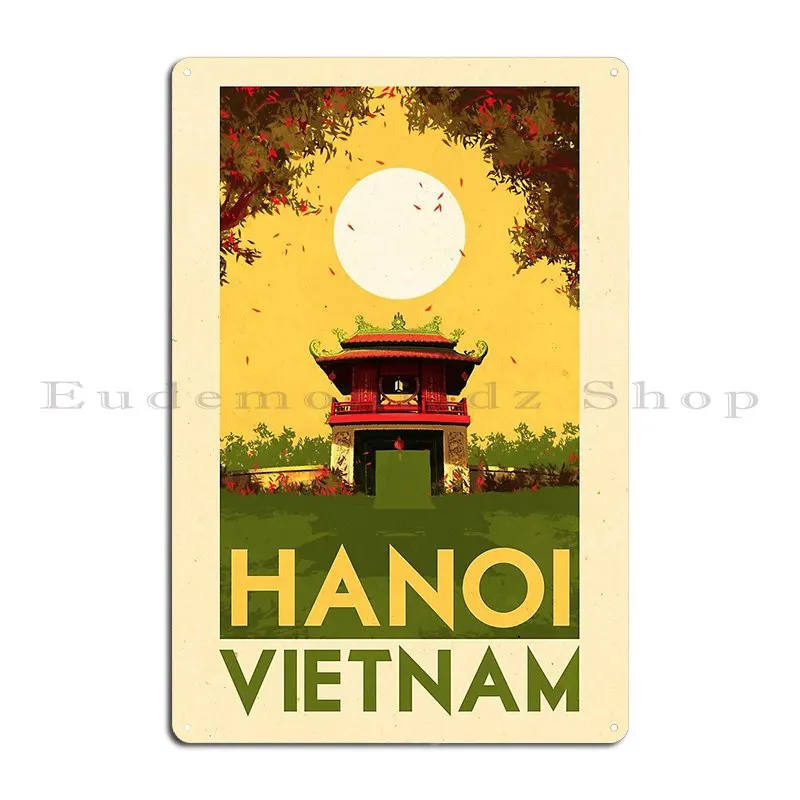 Travel Posters Hanoi Vietnam Metal Plaque Print Mural Garage Garage Garage Tin Sign Poster