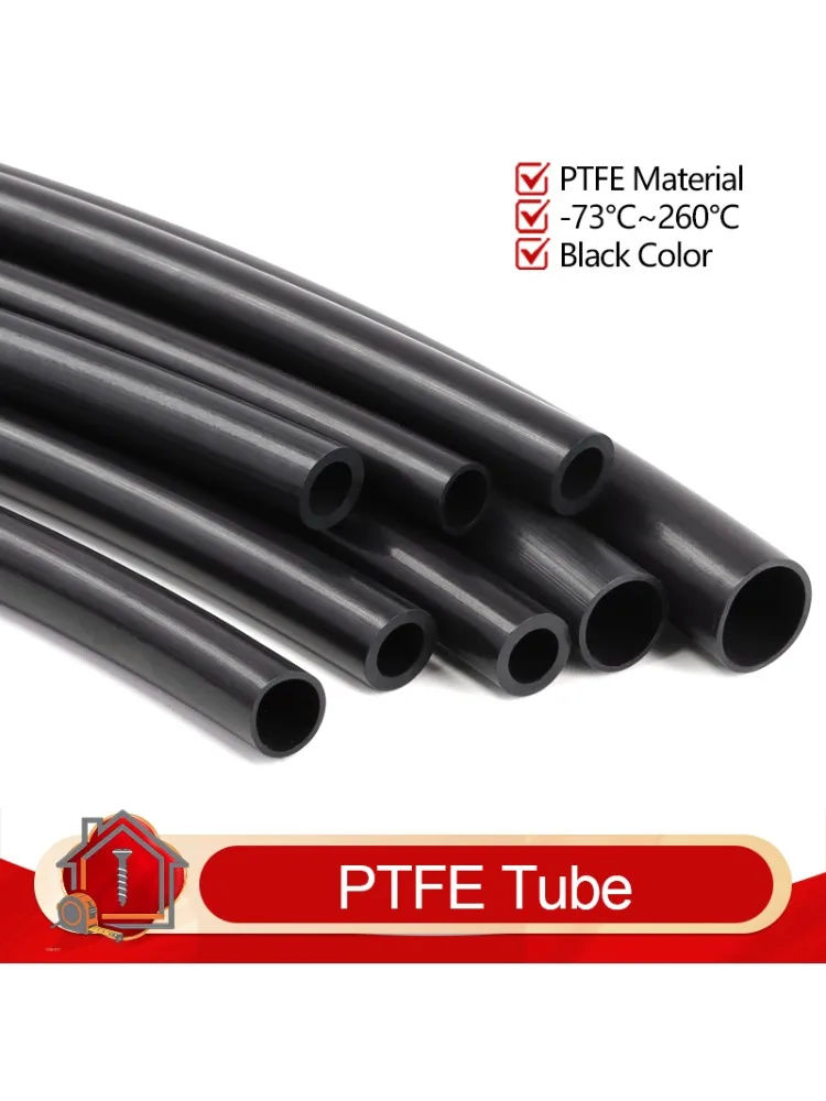 1-5m PTFE-Schlauch Hitzebeständiger Isolierter Schlauch Schwarz ID 1 2 2,5 3 4 5 6 7 8 10 MM Extruder J-Kopf Starres Rohr für 3D-Drucker-Teile