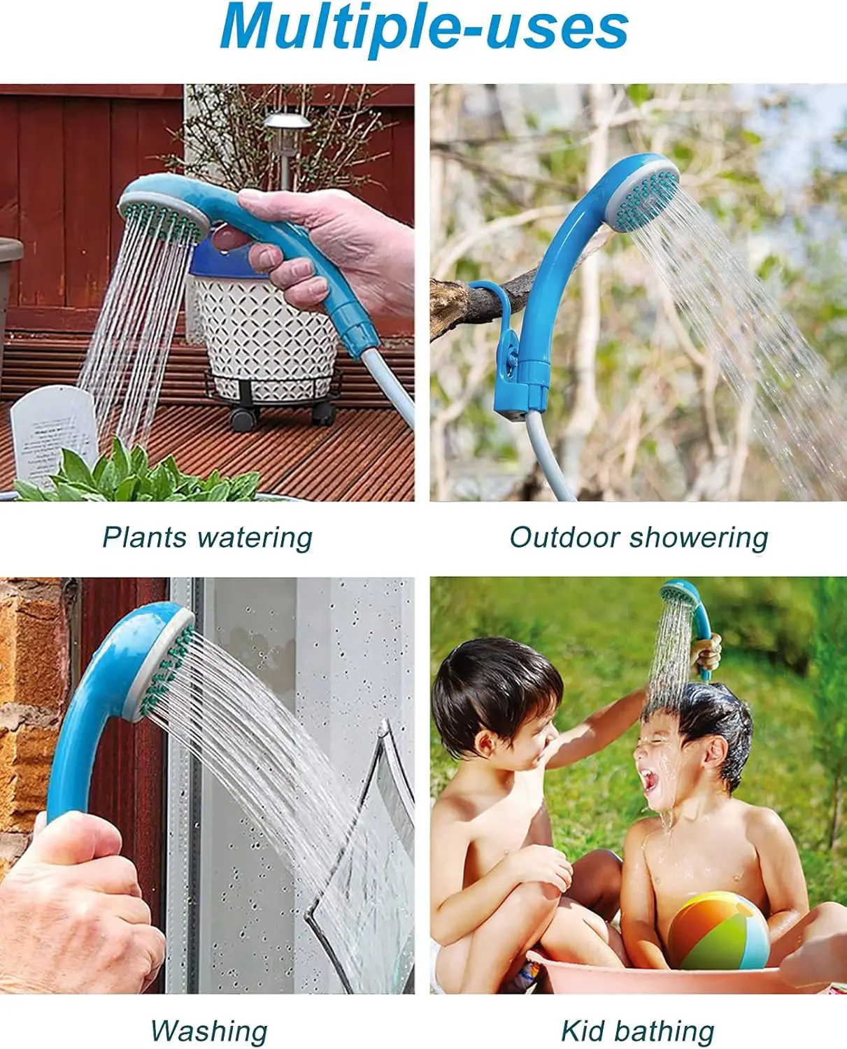 STLF DZ WJW Advanced Portable Shower Outdoor Camp Shower Pump, Electric Rechargeable Portable Camping Shower, Powered by Recharg