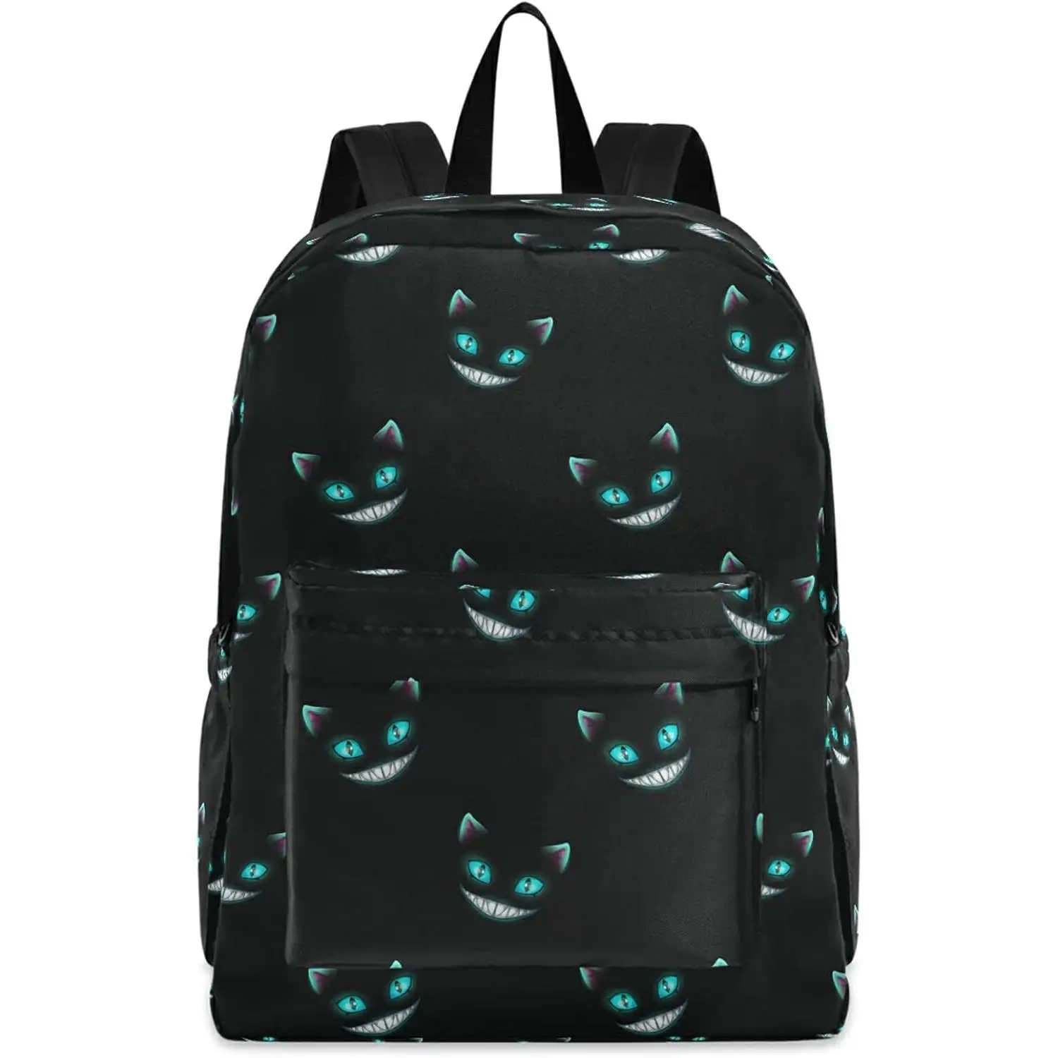 

Cute Cheshire Cat Faces Pattern Casual Polyester Computer Backpack Large Daypack for Business Sport Travel School Bookbags