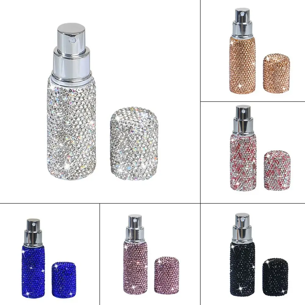 5ml 10ml Portable Perfume Spray Bottle Rhinestone Inlaid Refillable Leakproof Travel Mini Cosmetics Sub Bottle Container Wholesa