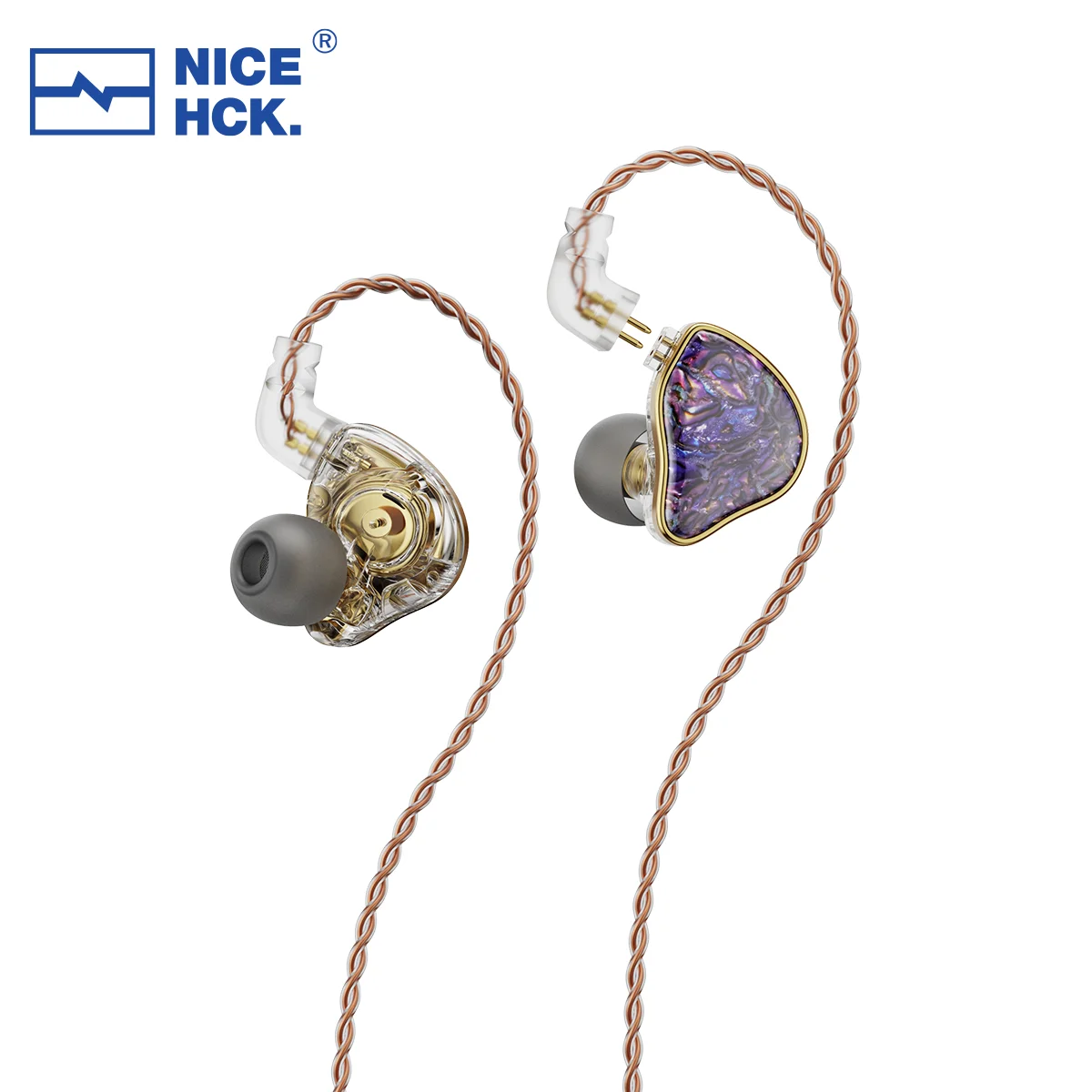 Nicehck db2 com fio earbud iem 1dd + 1ba híbrido duplo driver fone de ouvido alta fidelidade com interface 0.78 2pin música vocal quente no monitor