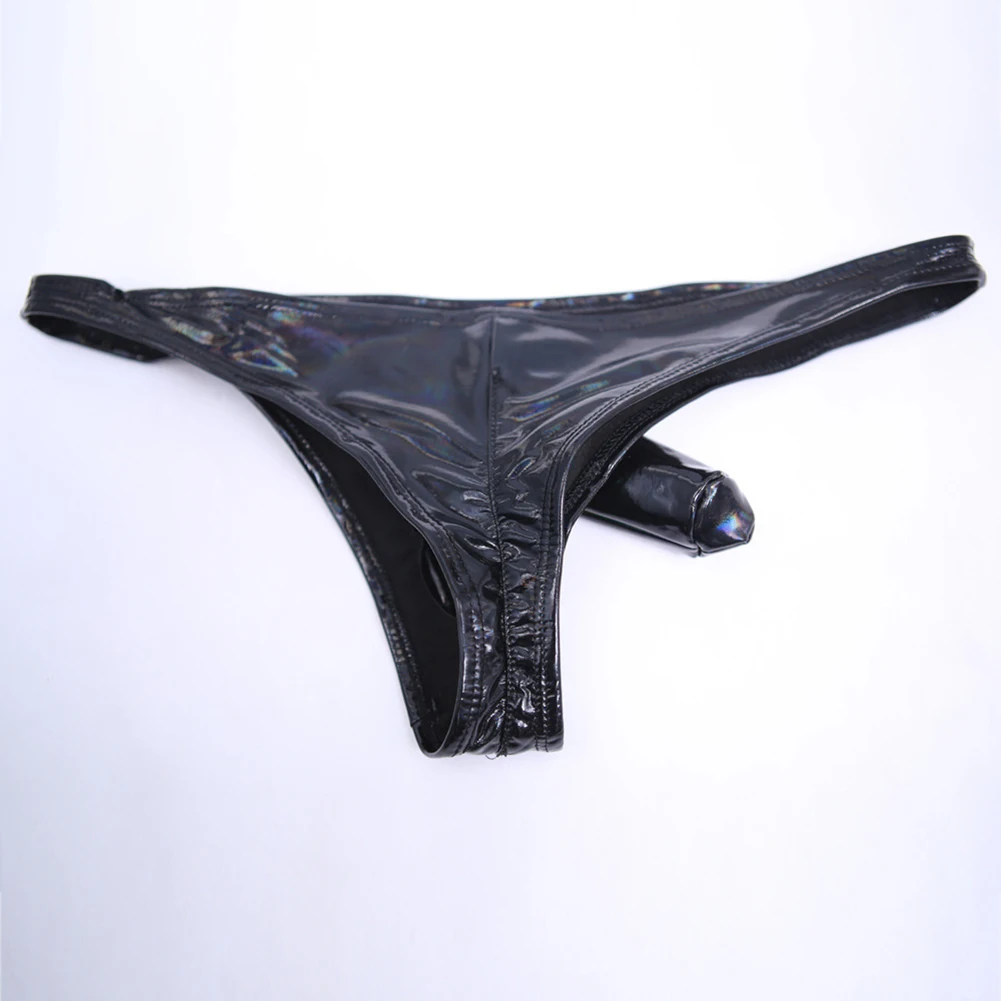 Men Latex Amino Gay Sissy Pouch Japanese Thongs Separation Briefs Soft Underwear Dazzling Butt Shaping Lingeries For Man Panties