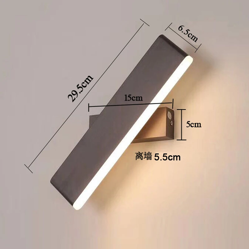 Nordic Rotation LED Wall Lamp Aluminum Adjustsimple Lighting bar Corridor Living room Bedroom Bedside Reading Decor Wall Lamps