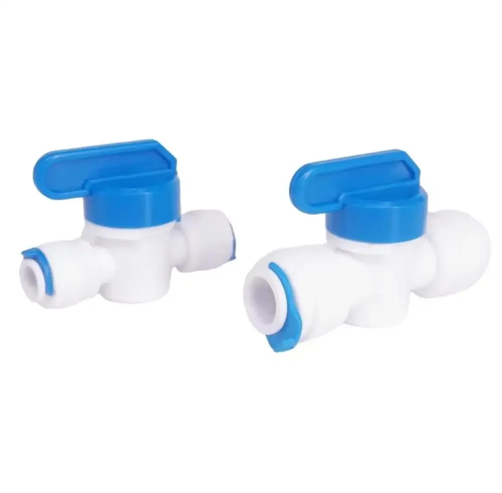Tube adapté au diamètre extérieur 1/4 "3/8", vanne à bille à ajustement rapide égal, distributeur d'eau RO par osmose inverse pour Aquarium