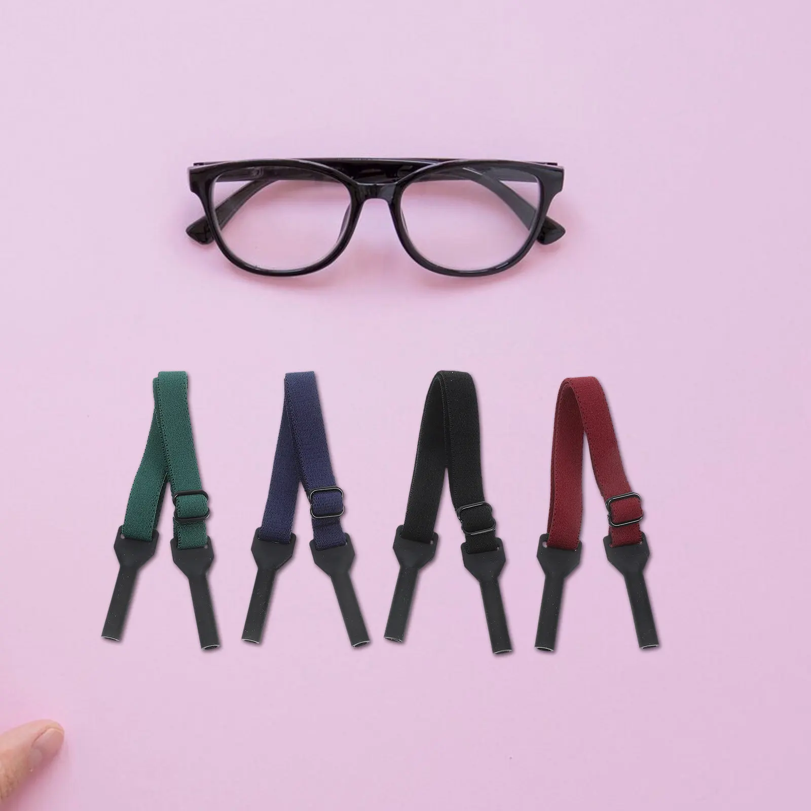 

4Pcs Adjustable Elastic Anti-Slip Glasses Strap for Running Sports Outdoor Activities Kids Adults Safety Sunglasses Holder