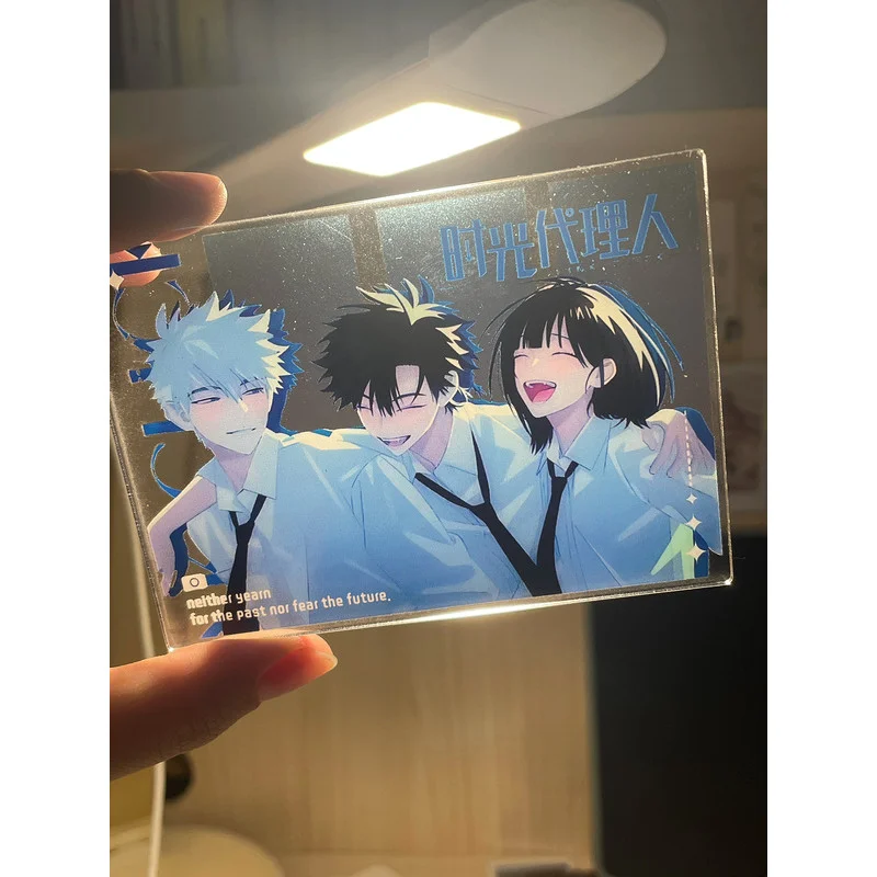 2Pcs/Set Link Click Shi Guang Dai Li Ren Photo Props Diy Acrylic Transparent Card Xiaoshi Lu Guang Charles Lucas Rⅰn Qiao Ling