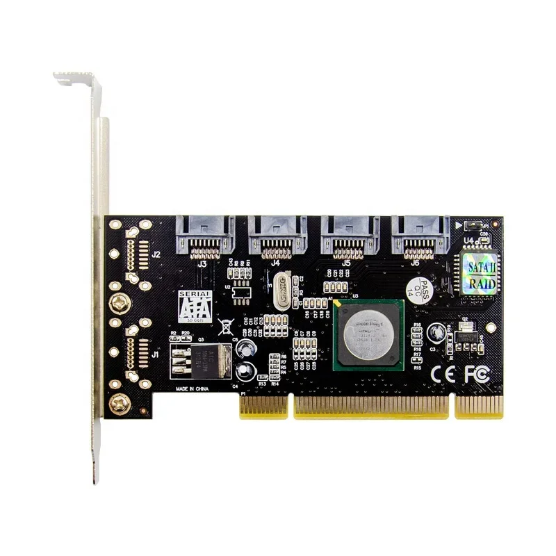 PCI To 4 Ports SATA Serial ATA RAID Converter Controller I/O Card Sil 3124 Chipset Sata2.0 To Pci 32Bit Slot Gen 2 300MBPS