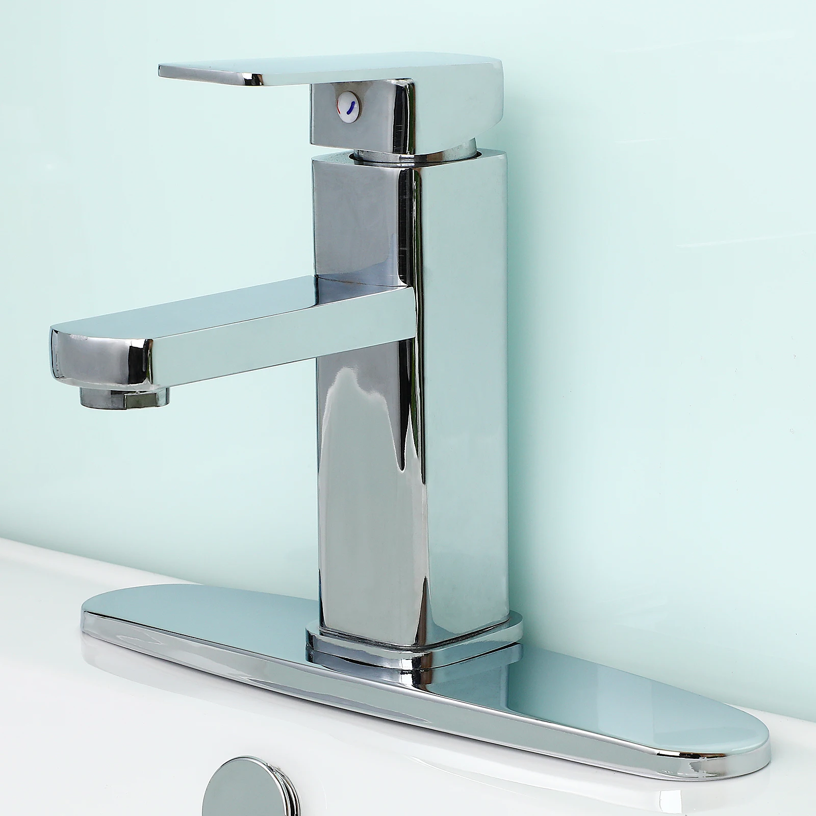 

Sleek Stainless Steel Faucet Plate 8 Inch Multi-Hole Setup Cover Easy Installation Kitchen Sink Accessory Sink Hole Cover