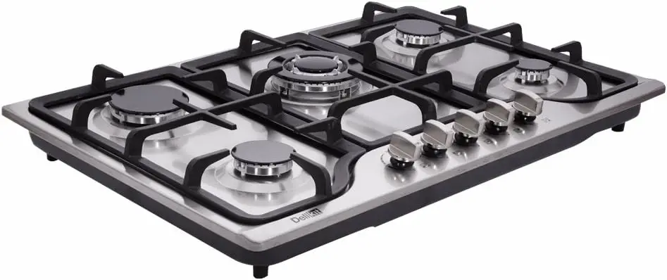 Fuel Sealed 5 Burners Gas Drop-In Stainless Steel Gas Hob Gas