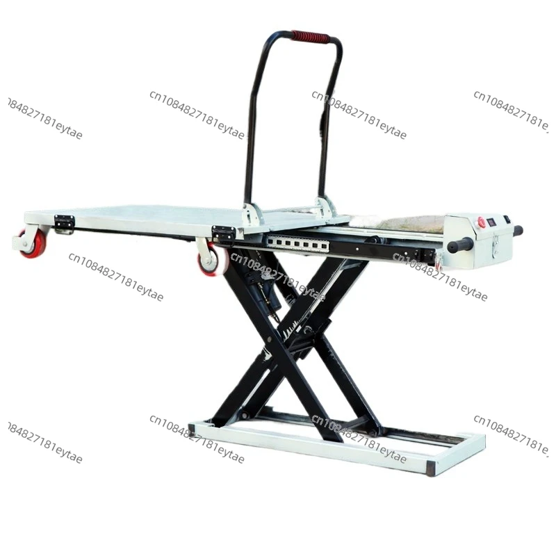 

Portable electric hydraulic lift flat trolley scissor type Simrek truck loading and unloading