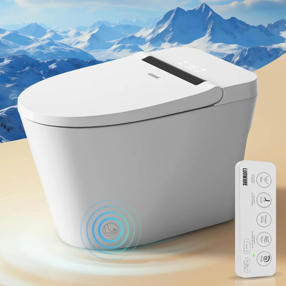 

Smart Toilet with Bidet Built in, Luxury One Piece Elongated Bidet Toilet, Auto Open/Close/Flush, Foot Sensor Operation, Built-i