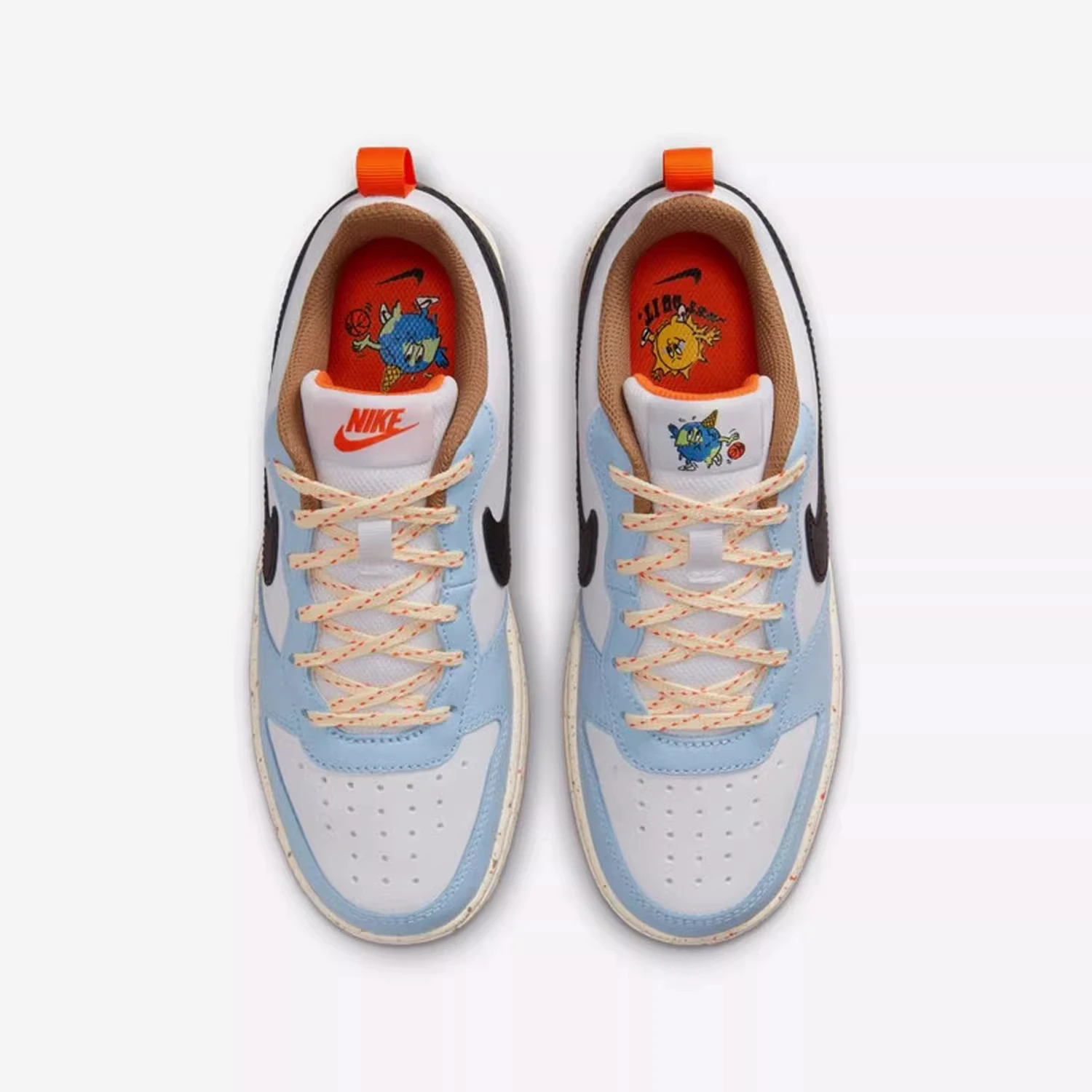 أحذية نايك النسائية كورت بورو منخفضة بيضاء زرقاء المرأة أحذية رياضية كاجوال منخفضة الرقبة DX6052-101