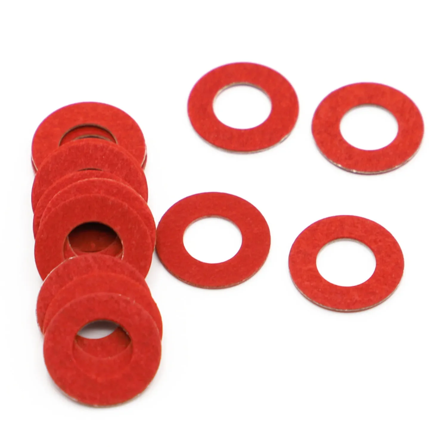 20-100pcs M2 M2.5 M3 M4 M5 M6 M8 M10 M12 M16 Steel Flat Pad Insulation Washers Red Paper Meson Gasket Spacer Insulating Spacers