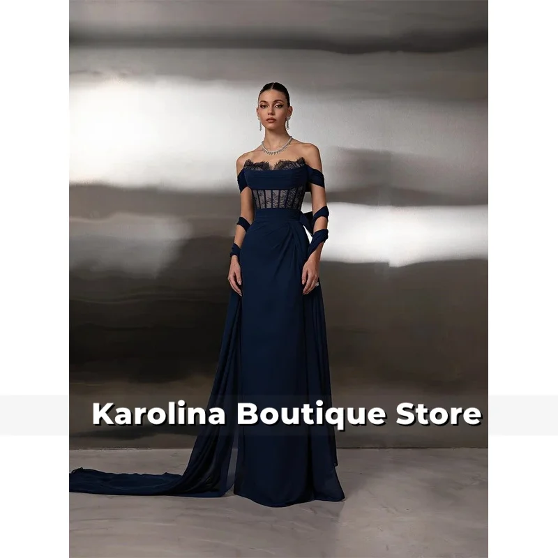 تخصيص رشيقة جيرسي قارب الرقبة مساء اللباس رائعة بلا أكمام فساتين حفلة موسيقية قطار المحكمة حساسة فساتين المناسبات الخاصة