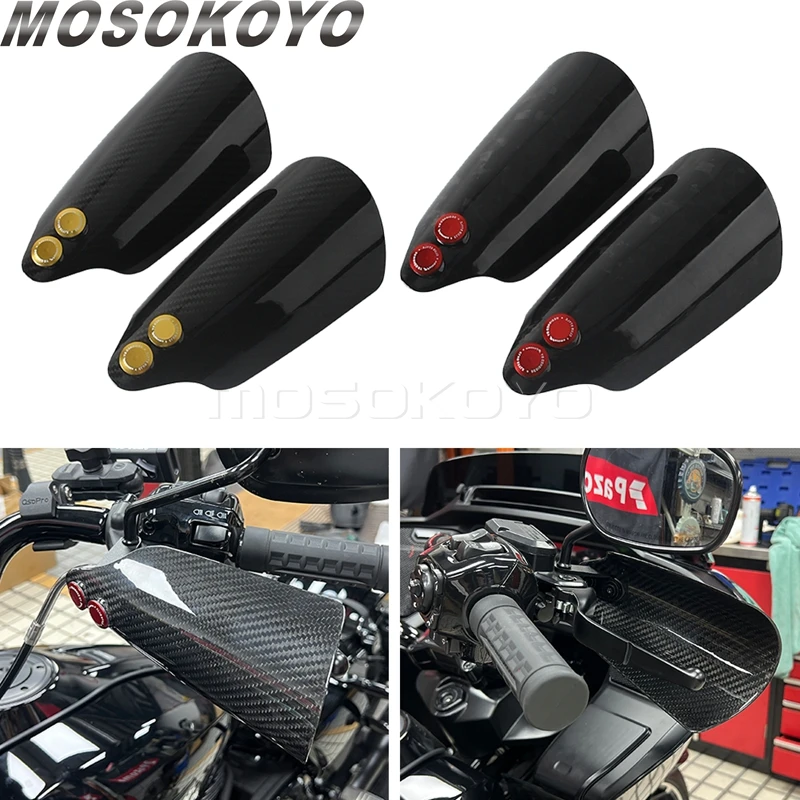 Carbon Handlebar Handguards Hand Shield Protector For Harley Touring Road Glide Electra Glide Ultra Limited FLHTK FLHTKSE 21-25
