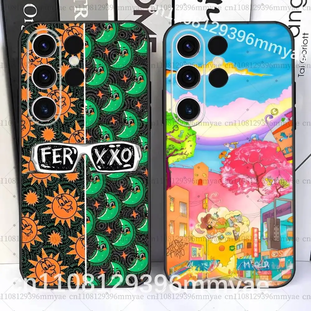 F-Feid FERXXO Sagrado For Samsung S26,S25,S24,Ultra,S20,S30,Plus,S22,S23,Ultra,Plus,5G Black Silicone Soft Case