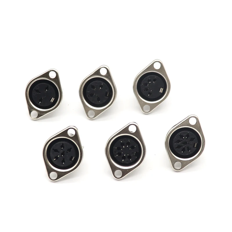 【5PCS】3/4/5/6/7/8PIN Panel Mount Female Jack DIN Adapter MIDI Cable Connector