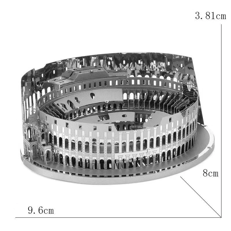 Mfuny Roman Colosseum Full Metal Lron DIY Assembly Model 3D Stereoscopic Puzzle Ancient Architecture