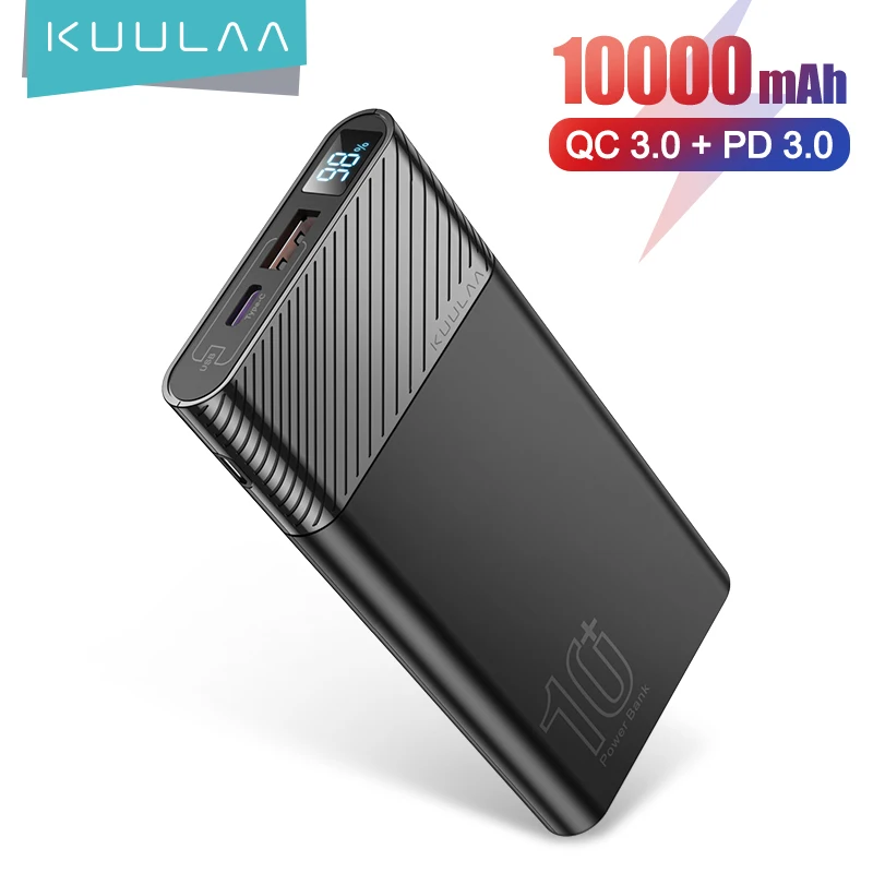 

KUULAA Power Bank 10000mAh QC PD 3.0 PoverBank Fast Charging PowerBank 10000 mAh USB External Battery Charger For iPhone 14 13