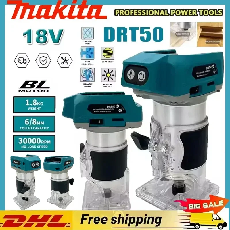 

Makita DRT50 Cordless Trimmer Rechargeable Trimming Machine Brushless Slotting Tool Milling Woodwork Engraving Machine