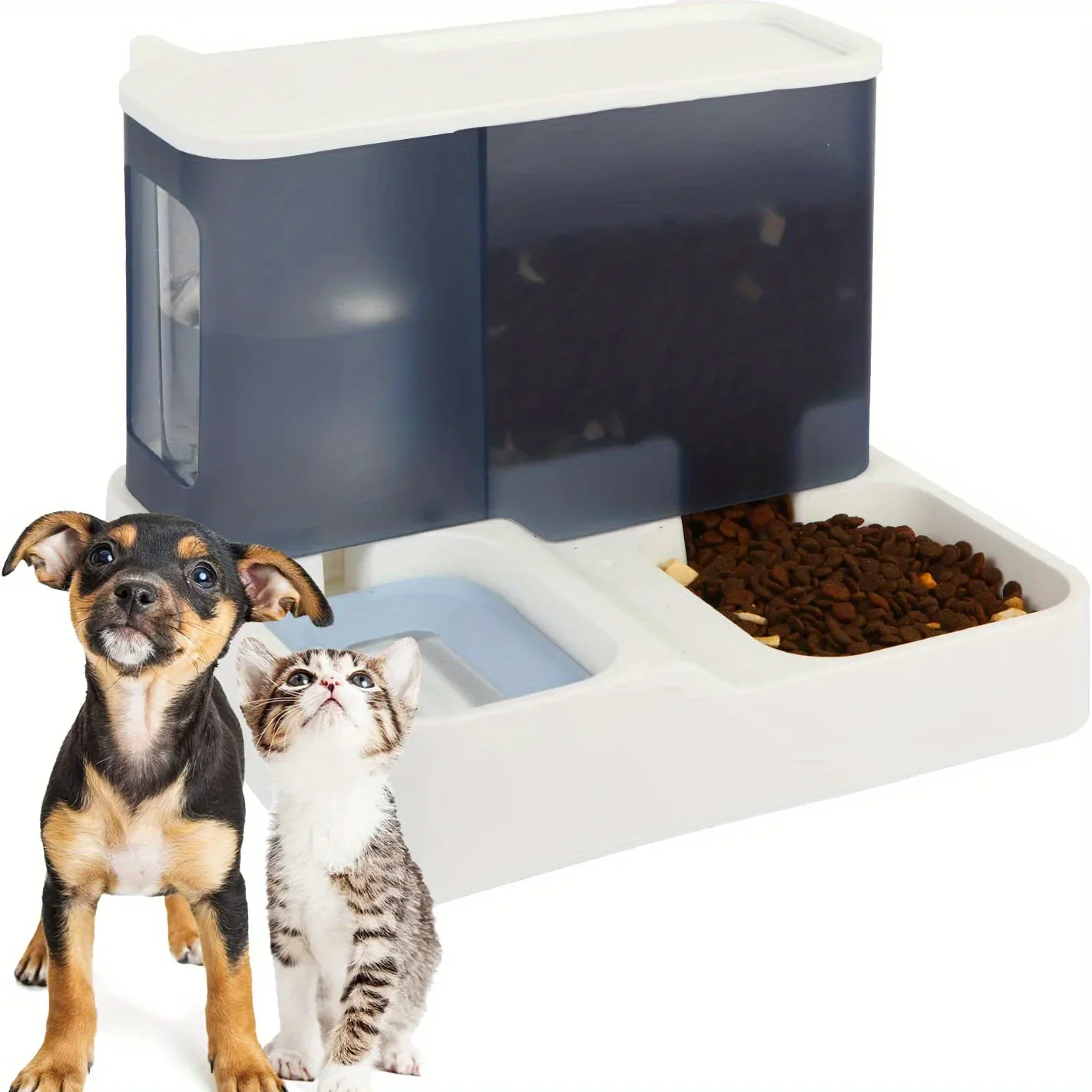 automatic pet gravity automatic feeder water dispenser large capacity cat bowl integrated flow water not wet mouth