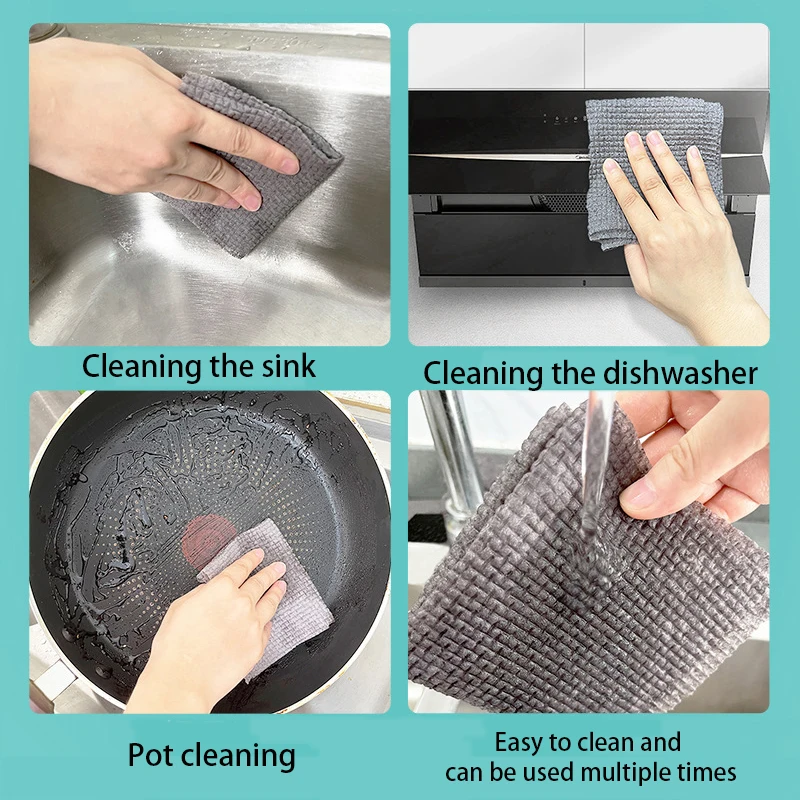 1 Roll/25Pcs Cleaning Cloths Abrasion-resistant Resistant Rags Reusable Kitchen Rags Dish Cloths High Friction Cleaner Wipes