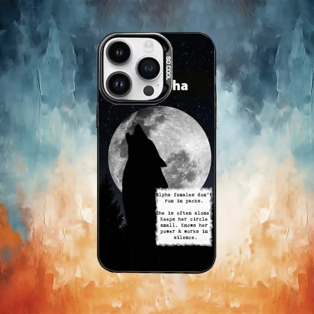 Capa de telefone Alpha Sigma Wolf para iPhone17,16,15,14,13,12,11 Plus, Pro Max Black Candy Matte Capa à prova de choque