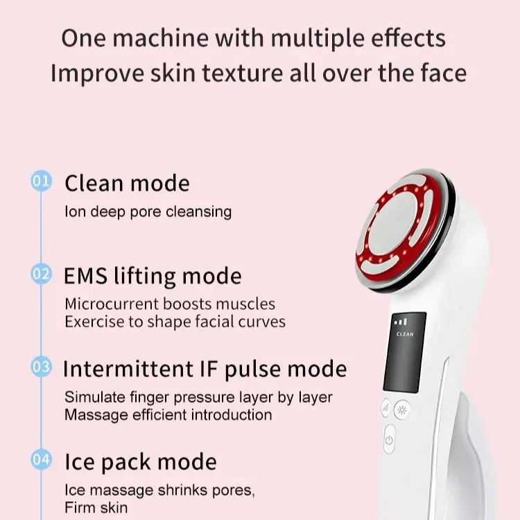 Hot And Cold Lifting Firming Massage Acne Pore Cleansing Face Massager Beauty Equipment For Home