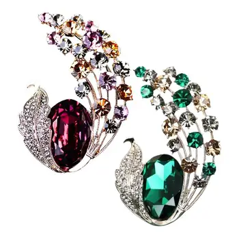 크리스탈 플라워 핀 잎꽃 모조 다이아몬드 브로치, 크리스탈 핀, 크리스탈 진주 꽃 브로치, 스웨터 스카프, 세트 코트 