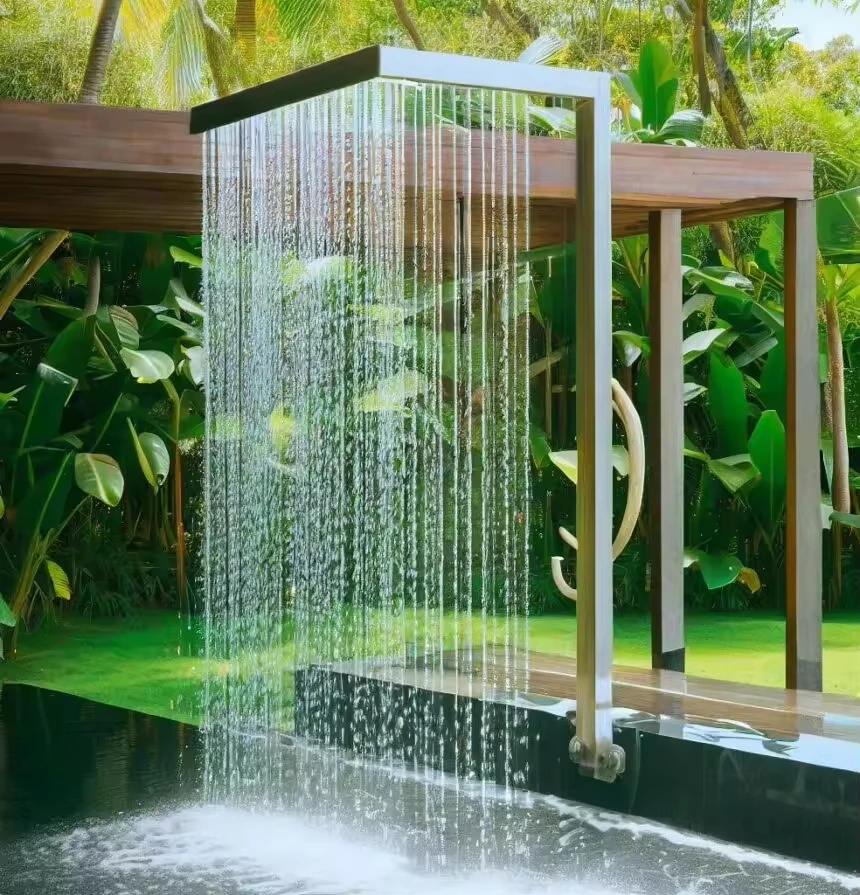 

Outdoor Garden Decoration Customized Water Feature Pool Waterfall Water Fountain Rain Water Curtainpromote sales