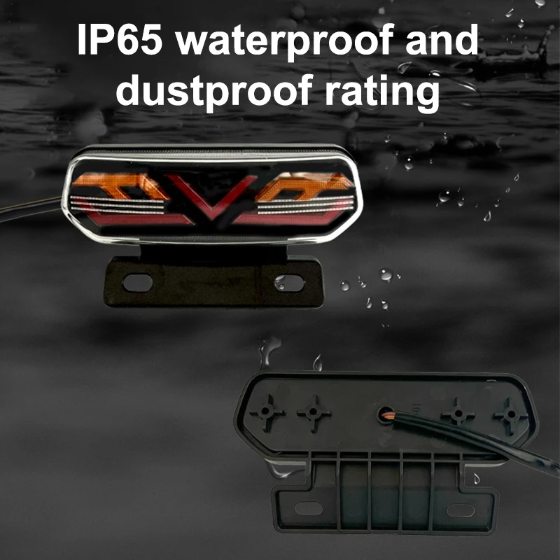 ضوء خلفي للدراجة النارية، ضوء فرامل 12 فولت لضوء خلفي ATV للدراجة النارية توقف بدوره مؤشر اتجاه واحد ملحق الوامض #4