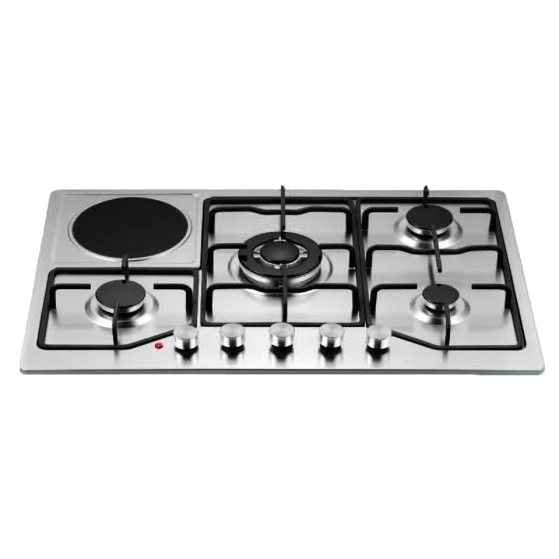 Electric Hot Plate With Gas Hob Stainless Steel Gas Cooktop 5 Burner Gas Stove