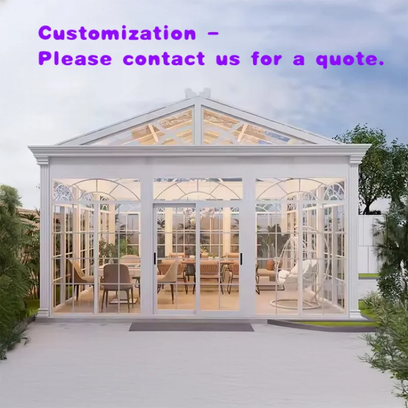 

custom.Outdoor Garden Solarium Aluminum Room Greenhouse Four Season Luxury Style Victorian Sunroom & Glass Houses