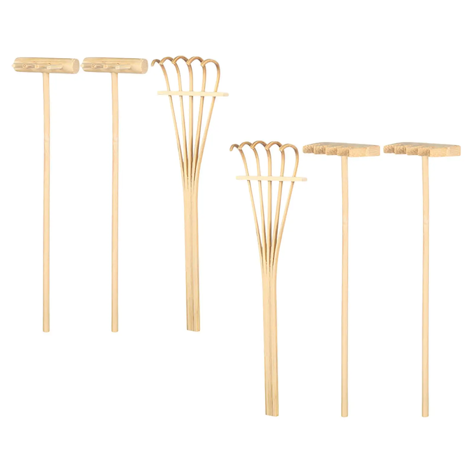 6Pcs Mini Bamboo Sand Rake Set for Desktop Sand Table, Meditation, Stress Relief & Creative Play