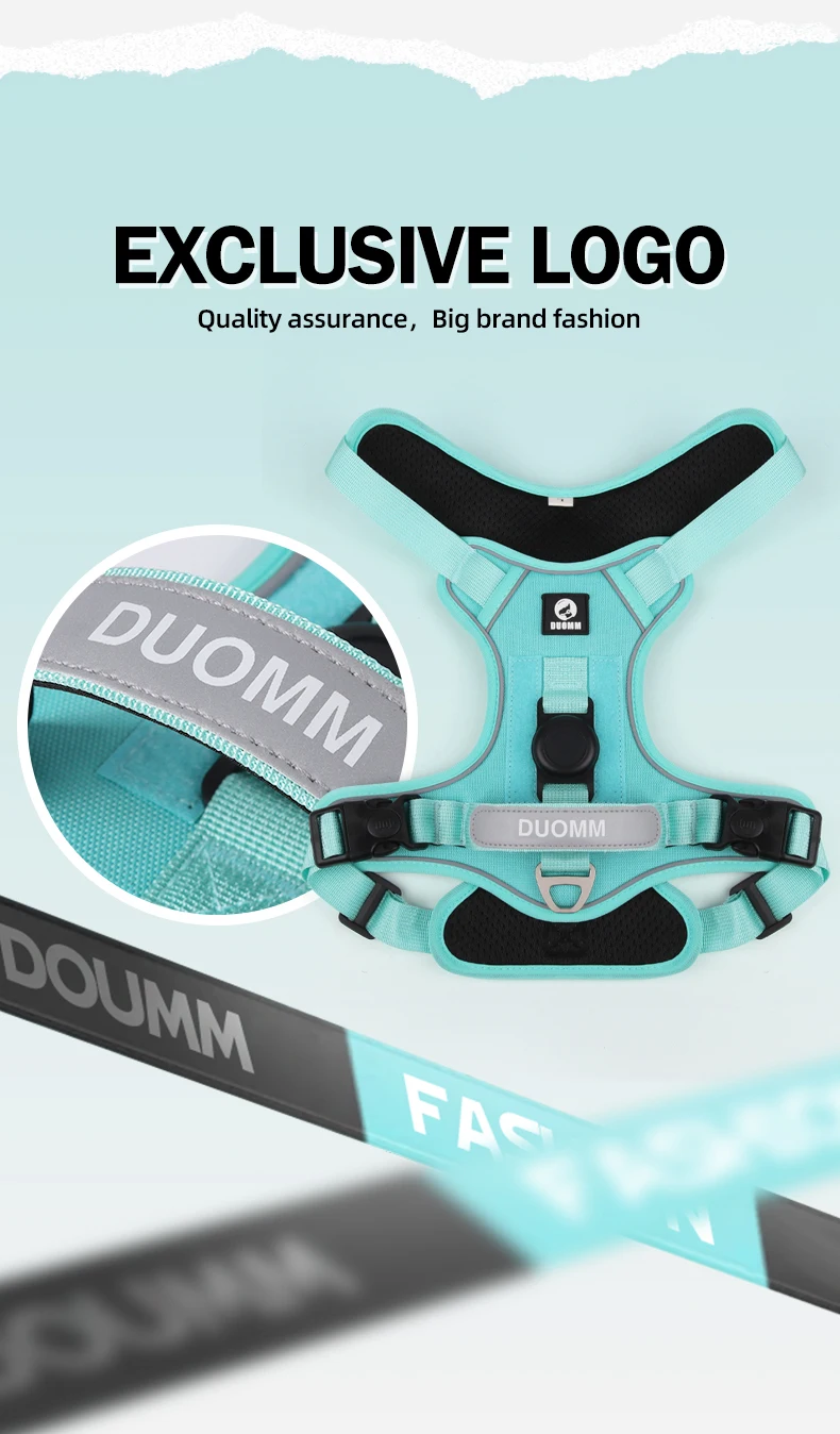 Kein ziehendes Hundegeschirr mit AirTag-Halter, Griff und vorderem Clip – verstellbare, reflektierende, weich gepolsterte Hundegeschirrweste zum Spazierengehen, Tra – Detail 6