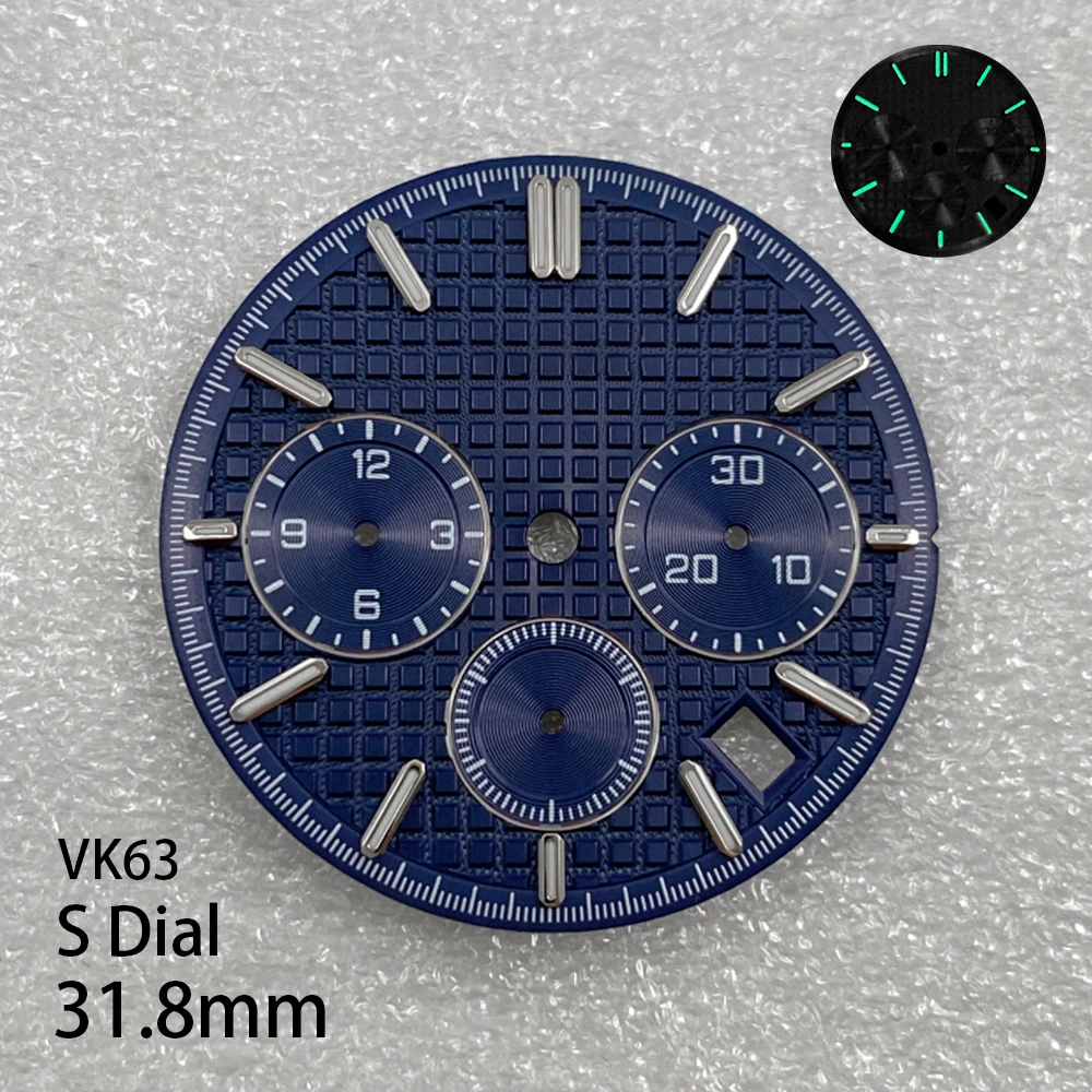 إكسسوارات تعديل الساعات الخضراء المضيئة عالية الجودة VK63 مناسبة للحركة اليابانية