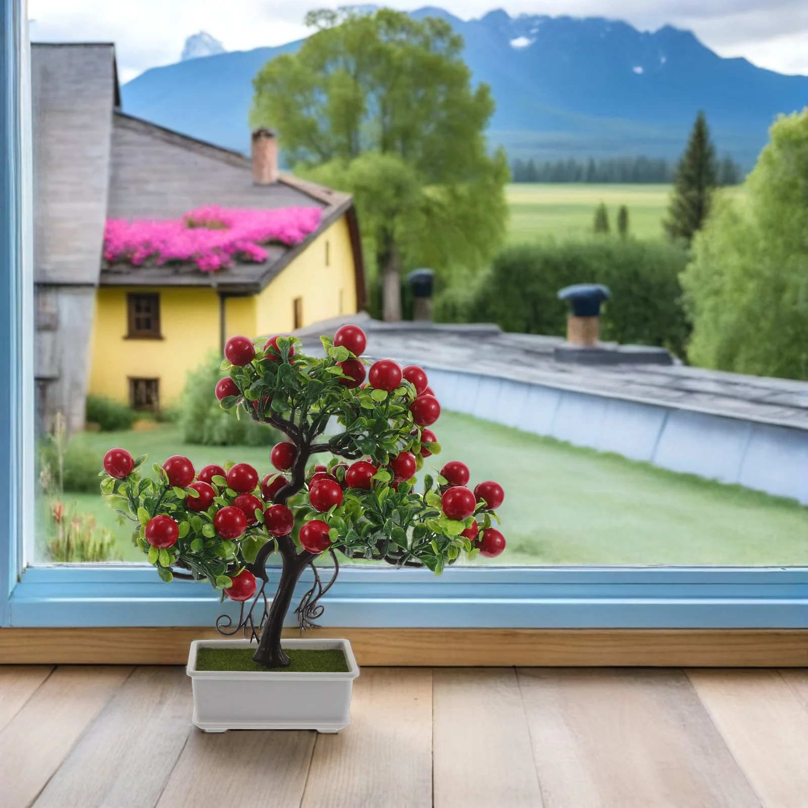 

Artificial Fruit Bonsai Trees Decorative Mini Potted Plants for Home Office Desk Garden Indoor Landscape Design