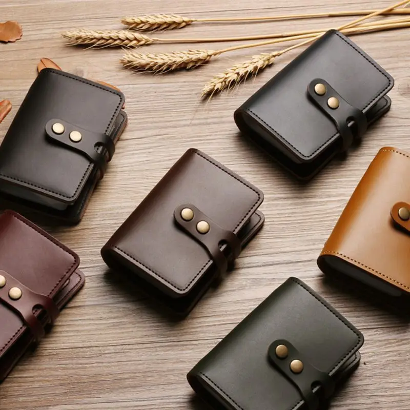 

Rfid Men Card Wallets Hasp Small Card Wallets PU Leather Slim Mini Men's Business Wallet High Qaulity Short Male Purses