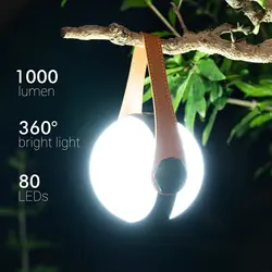 Lanterne de camping LED aste d'urgence, lumières de tente, IPX5, lumière étanche, gradation en continu, 1000LM