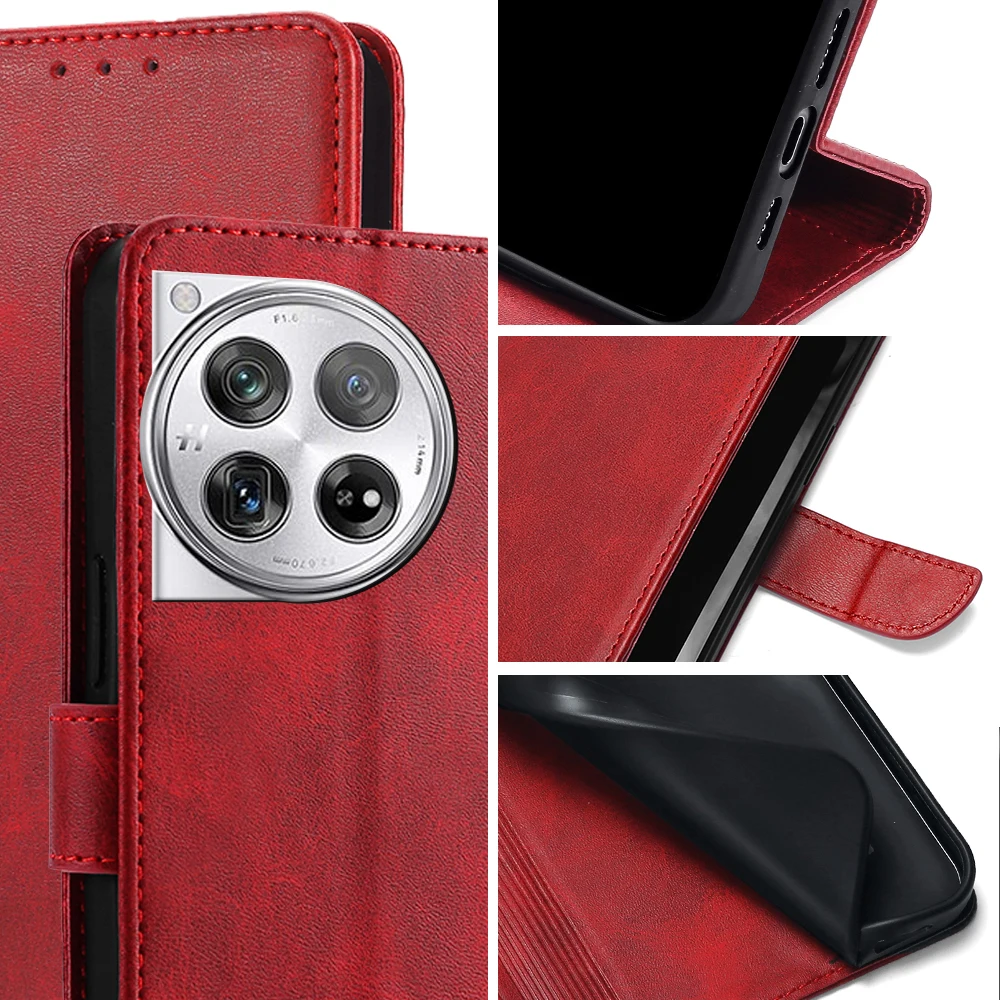 GEFENIS Bussiness Leather Phone Case For Oneplus 13 12 11 10 9 8 Pro 12R 11R 9R 10T 8T 9RT Flip Cover Magnetic Wallet Case Cover