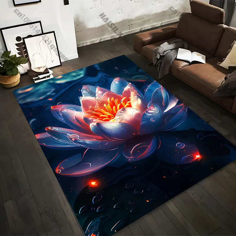 21 Sizes Glowing lotus water tranquility Printed Area Rugs for Adult Yoga Mats Living Room Decor Personalized Doormat