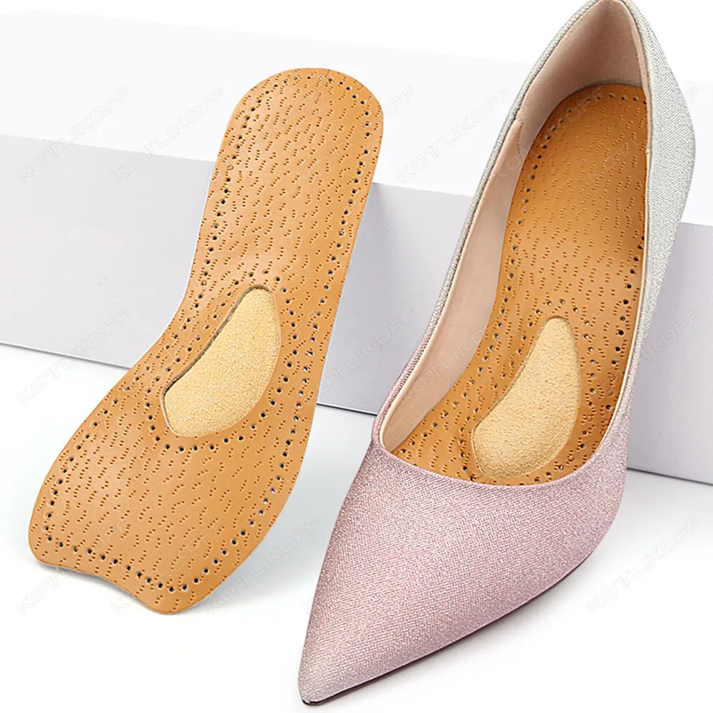 Women Sandal Insoles Leather Latex Antislip Soft Bottom Breathable Deodorzation High Heel Insoles Shoes Sole Stickers Pad