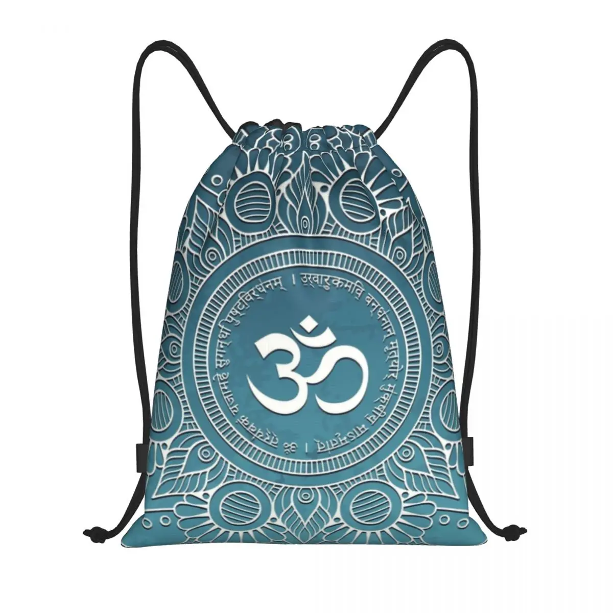 Maha Mrityunjaya Mantra Drawstring Bags for Shopping Yoga Backpacks Women Men Om Yoga Mandala Buddhism Aum Sports Gym Sackpack