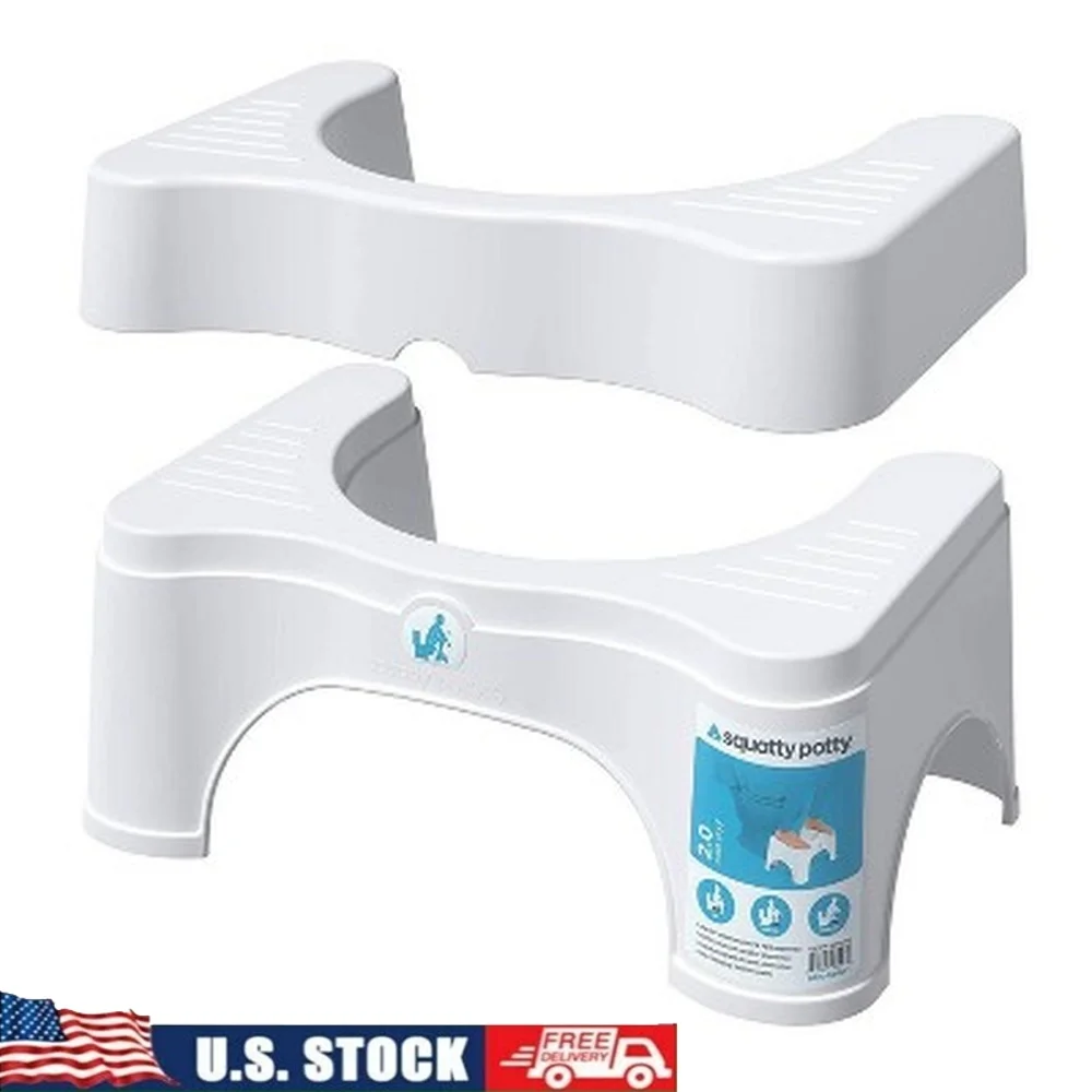 

Adjustable Toilet Stool Ergonomic Bathroom Step Stool 7 to 9 Inch Height Capacity 350 lbs No Assembly Required Space Saving