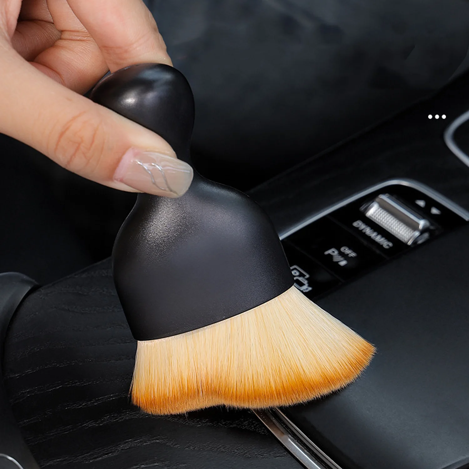 Soft Bristle Car Interior Cleaning Brush Set with Covers Dashboard Air Vents Screens Leather Scratch-Free Auto Detailing Tool