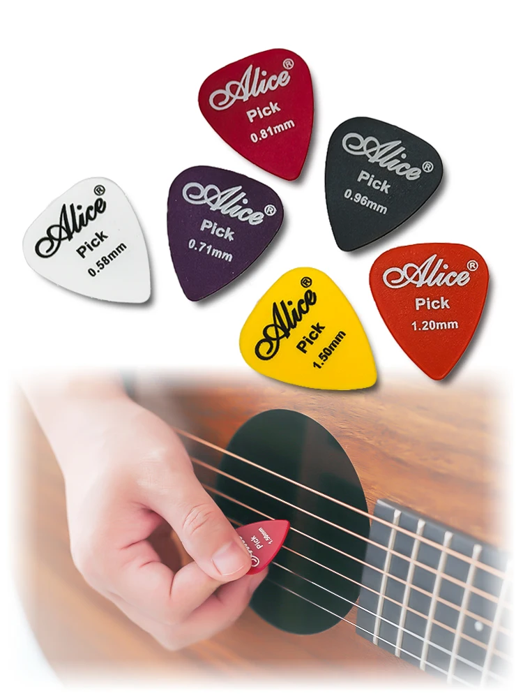 

Alice Non-slip ABS Guitar Picks Color Random Plectrum 0.58/0.71/0.81/0.96/1.20/1.50 mm Guitar Accessories